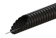 Труба ПВХ гибкая гофрированная легкая диаметром 40мм с зондом, серия FL, цвет чёрный